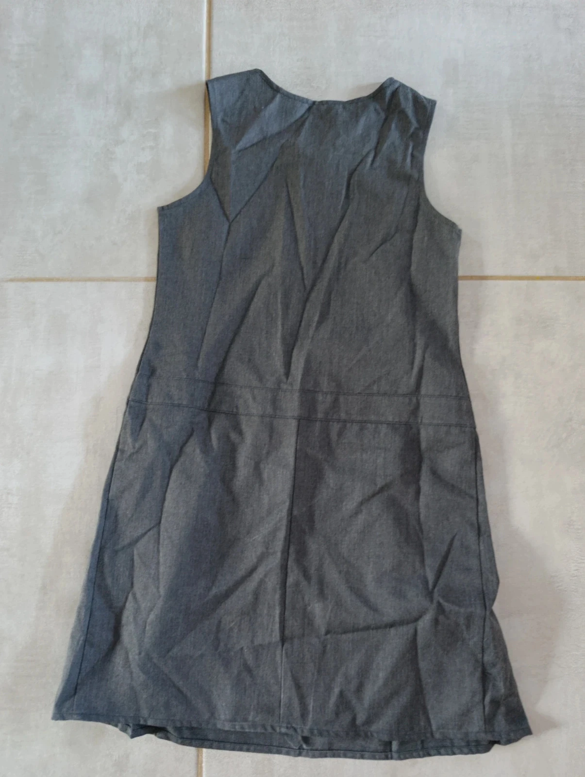 Sleeveless grey dress for girls 9-10 years – Zipper closure – Elegant – photo 4